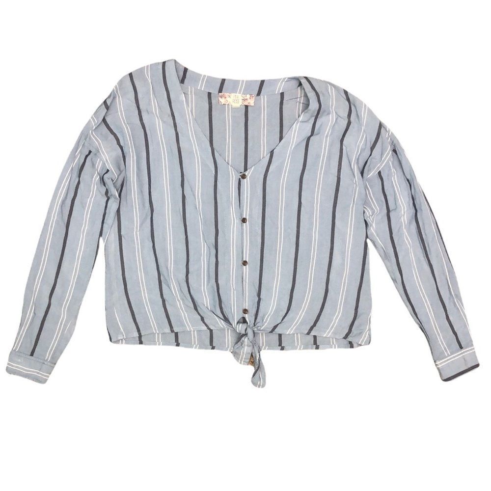 Pink Rose Cropped Button Up  Blouse